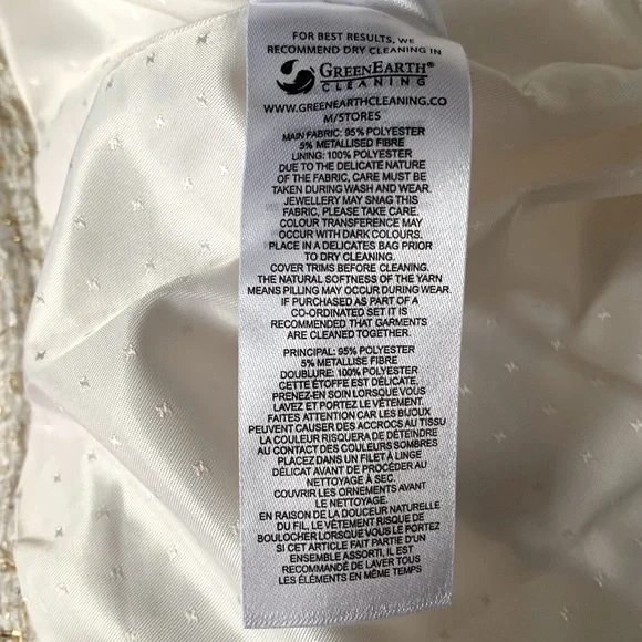 SELF PORTRAIT NWOT Cream Boucle with Gold Tinsel Blazer Jacket size 6 - Picture 13 of 13